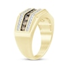 Thumbnail Image 1 of Men’s Brown & White Diamond Wedding Band 1 ct tw 10K Yellow Gold