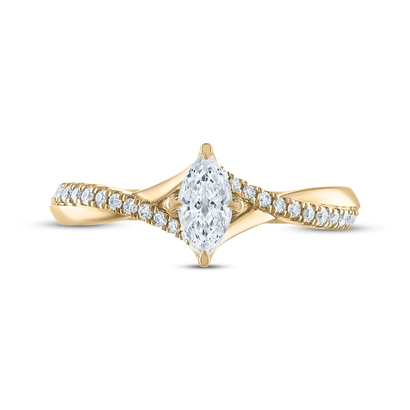 Marquise-Cut Diamond Twist Engagement Ring 1/2 ct tw 14K Yellow Gold