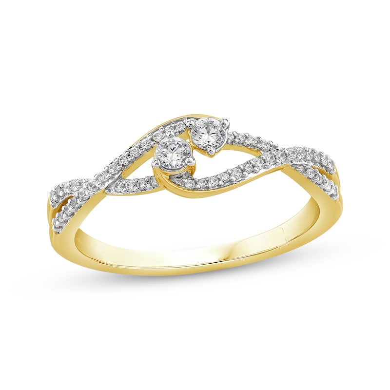 Main Image 1 of Diamond Loops Promise Ring 1/4 ct tw 10K Yellow Gold