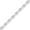 Round-Cut Diamond Heart Bracelet 1/10 ct tw Sterling Silver 7.25”