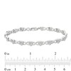 Round-Cut Diamond Heart Bracelet 1/10 ct tw Sterling Silver 7.25”