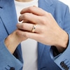 Thumbnail Image 4 of Now + Forever Men’s Black & White Diamond Wedding Band 1/6 ct tw 10K Yellow Gold