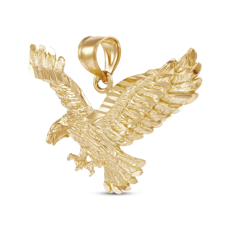 Main Image 2 of Men's Diamond-Cut Eagle Charm 10K Yellow Gold