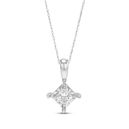 Radiant Reflections Princess-Cut Diamond Solitaire Necklace 1/3 ct tw Sterling Silver 18" (J/I3)
