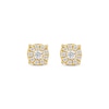 Thumbnail Image 2 of Diamond Halo Stud Earrings 1/10 ct tw 10K Yellow Gold