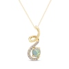 Thumbnail Image 0 of Oval-Cut Opal & Diamond Ribbon Necklace 1/20 ct tw 10K Yellow Gold 18"