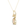 Thumbnail Image 1 of Oval-Cut Opal & Diamond Ribbon Necklace 1/20 ct tw 10K Yellow Gold 18"
