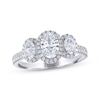 Thumbnail Image 0 of THE LEO Legacy Lab-Created Diamond Oval-Cut Three-Stone Engagement Ring 1-1/2 ct tw 14K White Gold