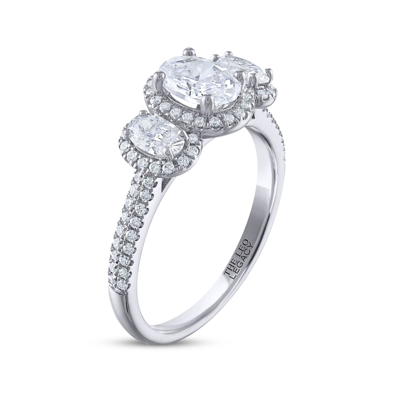 THE LEO Legacy Lab-Created Diamond Oval-Cut Three-Stone Engagement Ring 1-1/2 ct tw 14K White Gold