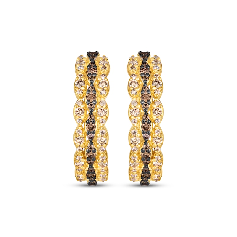 Main Image 2 of Le Vian Venetian Mosaic Diamond Hoop Earrings 7/8 ct tw 14K Honey Gold