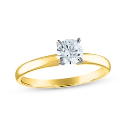 Now + Forever Round-Cut Diamond Solitaire Engagement Ring 1/4 ct tw 14K Yellow Gold (I/I2)