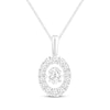 Thumbnail Image 0 of Unstoppable Love Lab-Created Diamond Oval Frame Necklace 1 ct tw 10K White Gold 19"