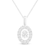 Thumbnail Image 1 of Unstoppable Love Lab-Grown Diamond Oval Frame Necklace 1 ct tw 10K White Gold 19&quot;