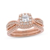 Thumbnail Image 1 of THE LEO Prisma Diamond Princess-Cut Halo Bridal Set 3/4 ct tw 14K Rose Gold