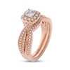 Thumbnail Image 2 of THE LEO Prisma Diamond Princess-Cut Halo Bridal Set 3/4 ct tw 14K Rose Gold