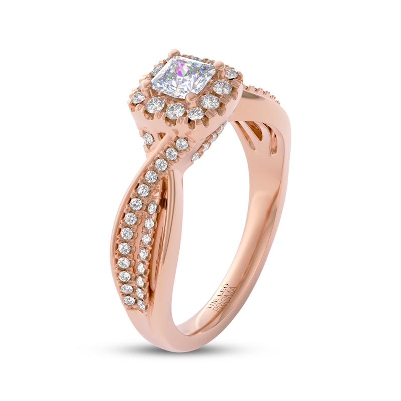 Main Image 2 of THE LEO Prisma Diamond Princess-Cut Halo Engagement Ring 5/8 ct tw 14K Rose Gold