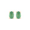 Thumbnail Image 2 of Oval-Cut Emerald Solitaire Stud Earrings 14K Yellow Gold