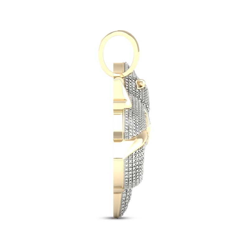 Main Image 3 of Men's Diamond Shark Charm 1/3 ct tw 10K Yellow Gold