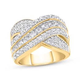 KAY Lab-Grown Diamonds Crossover Fashion Ring 2 ct tw 10K Yellow Gold