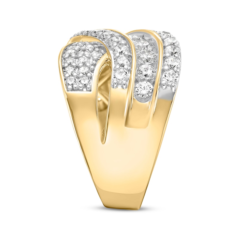 Main Image 2 of KAY Lab-Grown Diamonds Crossover Fashion Ring 2 ct tw 10K Yellow Gold