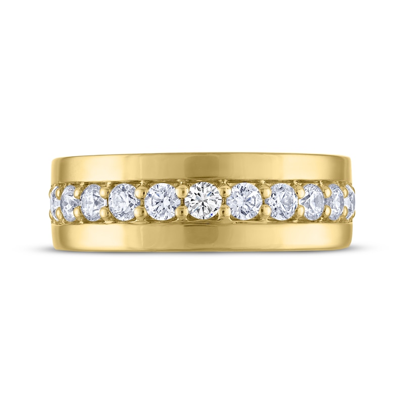 Main Image 3 of Men's THE LEO Diamond Wedding Band 1 ct tw 14K Yellow Gold