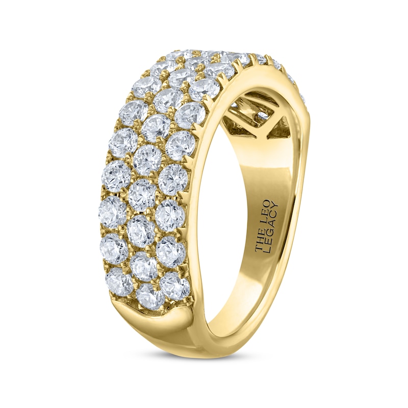 Main Image 2 of THE LEO Legacy Lab-Grown Diamond Three-Row Anniversary Ring 2 ct tw 14K Yellow Gold