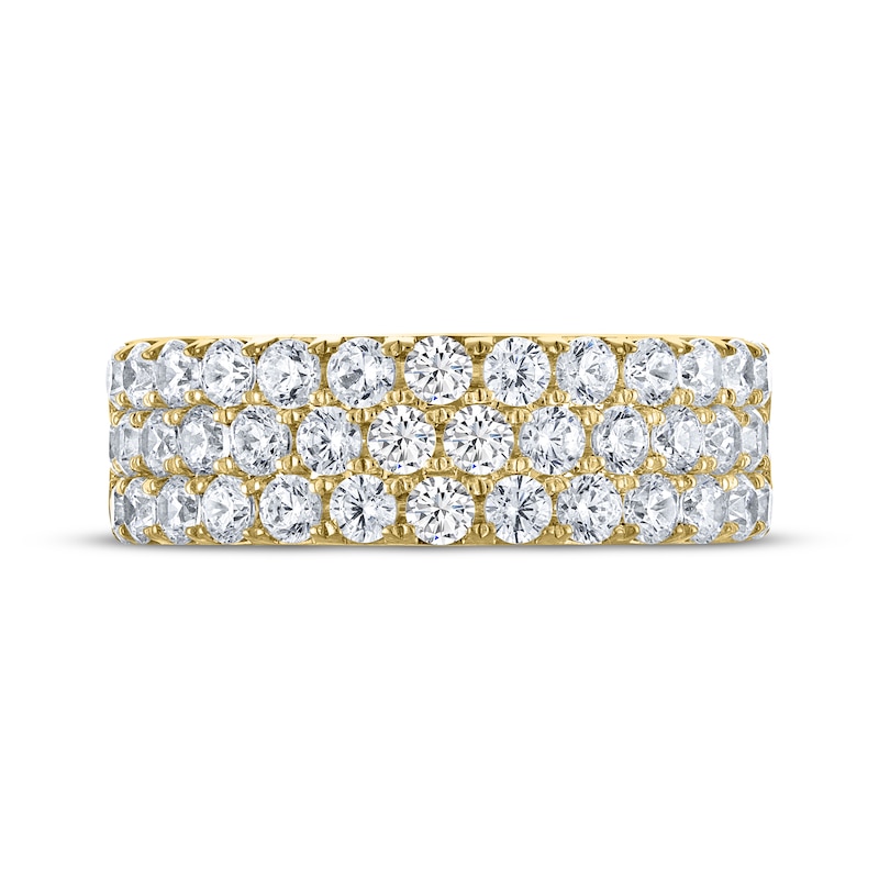 Main Image 3 of THE LEO Legacy Lab-Grown Diamond Three-Row Anniversary Ring 2 ct tw 14K Yellow Gold