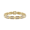 Thumbnail Image 1 of Men's Brown & White Diamond Link Bracelet 2-1/2 ct tw 10K Yellow Gold 8.5&quot;