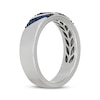 Thumbnail Image 2 of Neil Lane Men's Round-Cut Natural Blue Sapphire Wedding Band 14K White Gold