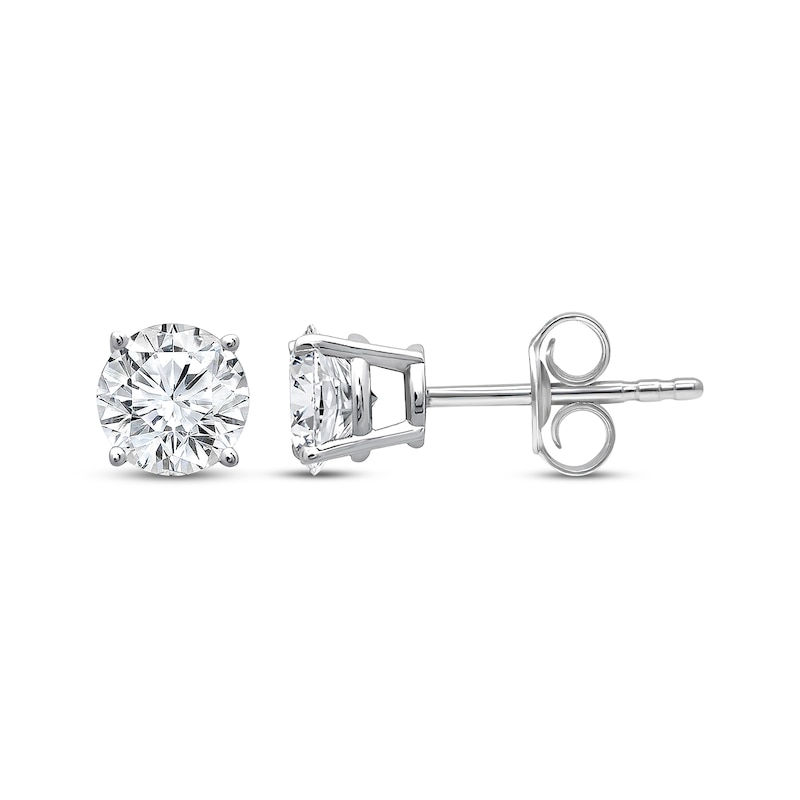 Main Image 1 of KAY Lab-Grown Diamonds Round-Cut Solitaire Stud Earrings 5/8 ct tw 10K White Gold (I/SI2)