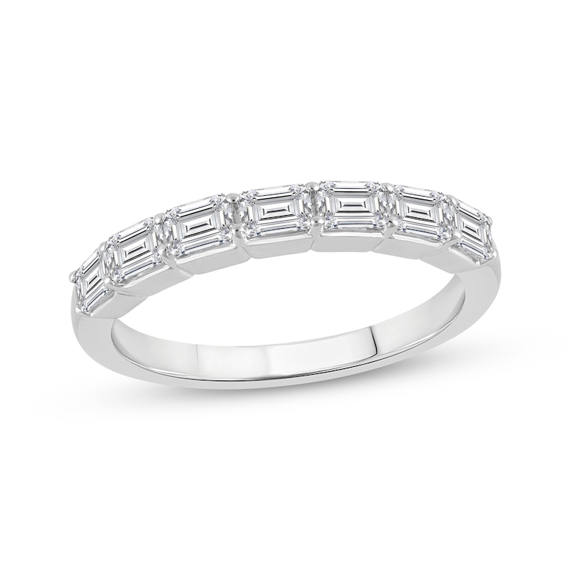 Main Image 1 of Now + Forever Lab-Grown Diamonds Emerald-Cut Anniversary Ring 1 ct tw 14K White Gold