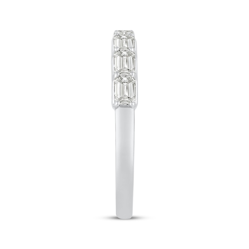 Main Image 2 of Now + Forever Lab-Grown Diamonds Emerald-Cut Anniversary Ring 1 ct tw 14K White Gold