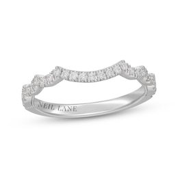 Neil Lane Diamond Scalloped Contour Wedding Band 1/4 ct tw 14K White Gold