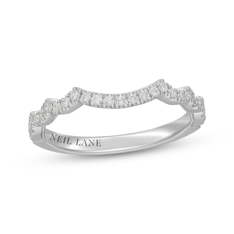 Main Image 1 of Neil Lane Diamond Scalloped Contour Wedding Band 1/4 ct tw 14K White Gold