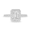 Thumbnail Image 3 of Lab-Grown Diamonds Emerald-Cut Halo Engagement Ring 1-1/2 ct tw 14K White Gold