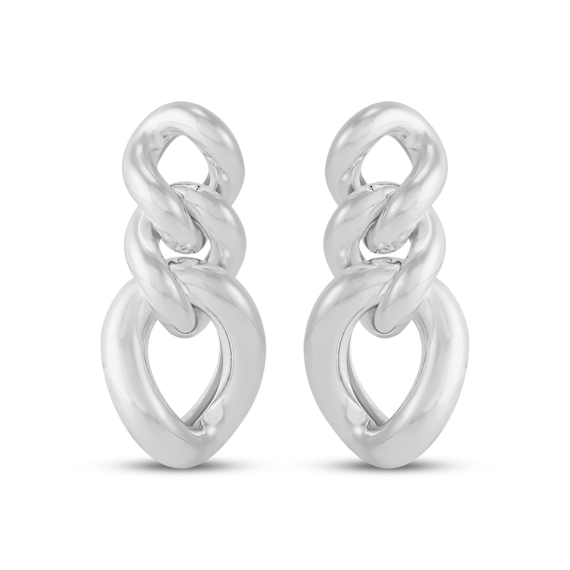 Main Image 2 of Chain Link Twist Drop Earrings Sterling Silver