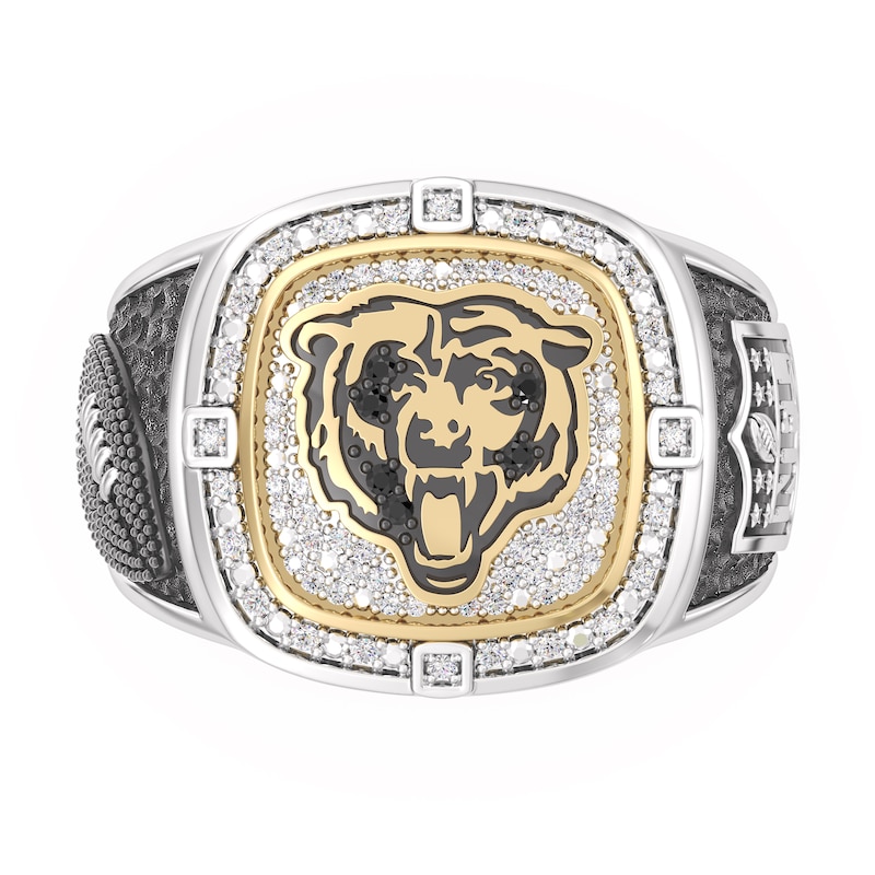 Main Image 1 of True Fans Chicago Bears Championship Ring Sterling Silver & 10K Yellow Gold Ring