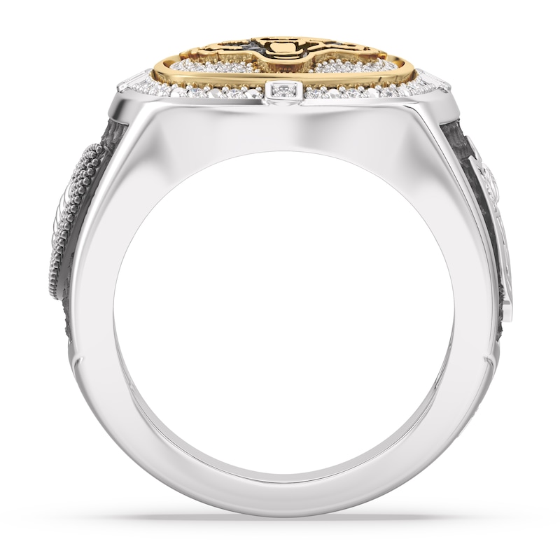 Main Image 2 of True Fans Chicago Bears Championship Ring Sterling Silver & 10K Yellow Gold Ring