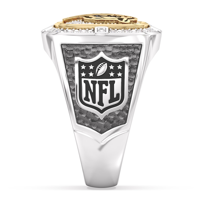 Main Image 3 of True Fans Chicago Bears Championship Ring Sterling Silver & 10K Yellow Gold Ring