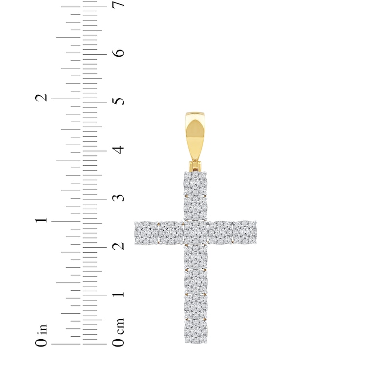 Main Image 5 of Multi-Diamond Cross Charm 2 ct tw 10K Yellow Gold