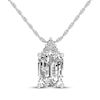 Thumbnail Image 2 of White Lab-Created Sapphire Necklace, Ring & Earrings Gift Set Sterling Silver