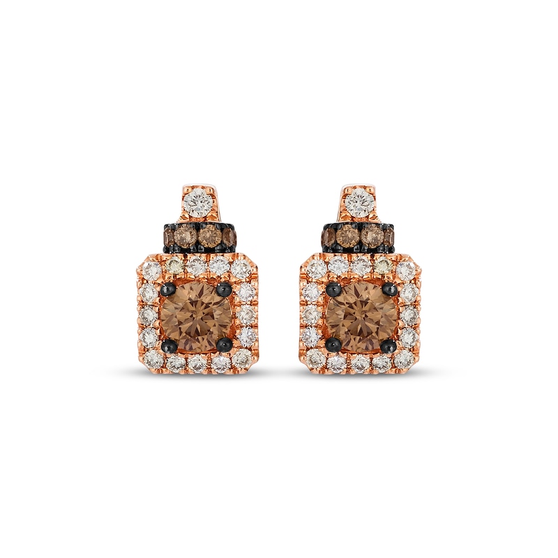Main Image 2 of Le Vian Diamond Square Halo Stud Earrings 7/8 ct tw 14K Strawberry Gold
