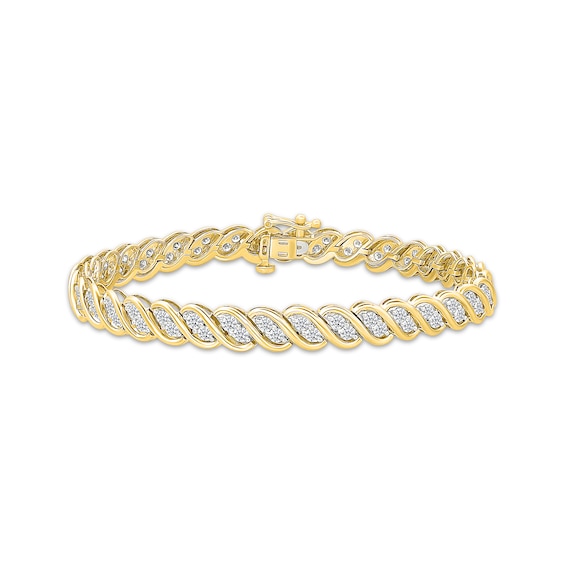 KAY Lab-Grown diamonds S-Link Bracelet 3 ct tw 10K Yellow Gold 7"