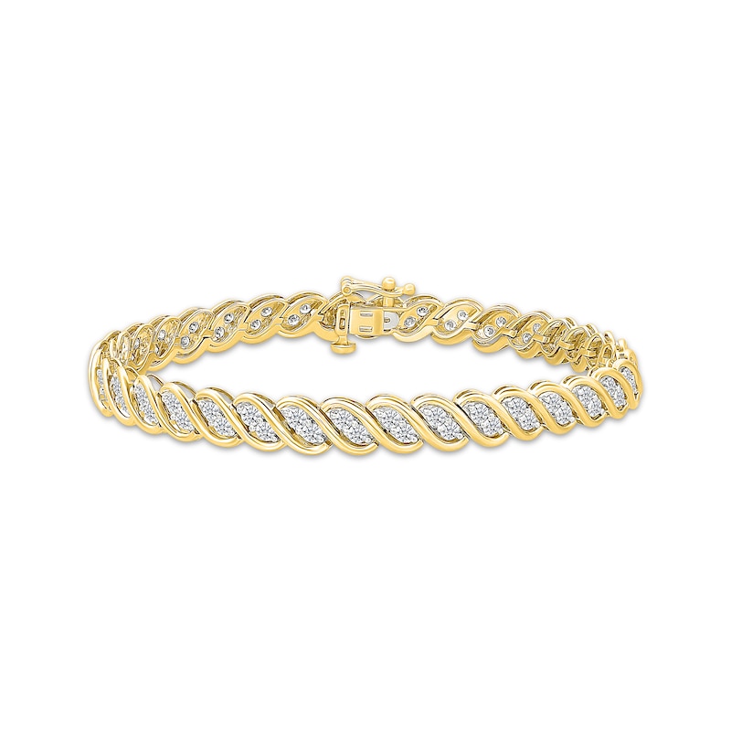 Main Image 1 of KAY Lab-Grown diamonds S-Link Bracelet 3 ct tw 10K Yellow Gold 7&quot;