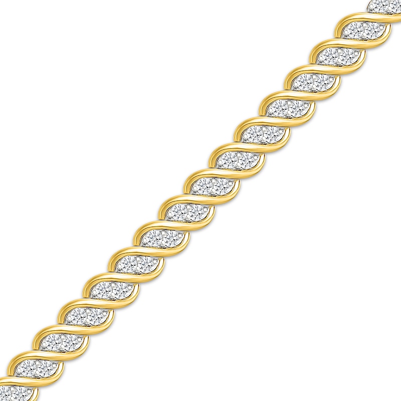 Main Image 2 of KAY Lab-Grown diamonds S-Link Bracelet 3 ct tw 10K Yellow Gold 7&quot;