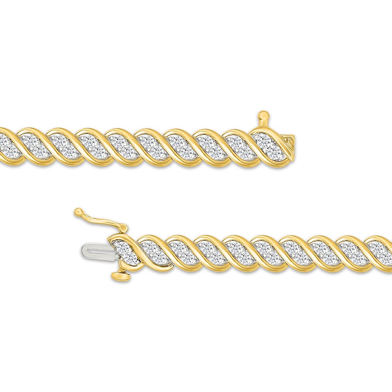 Main Image 3 of KAY Lab-Grown diamonds S-Link Bracelet 3 ct tw 10K Yellow Gold 7&quot;