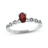 Thumbnail Image 1 of Garnet & Diamond Ring 1/15 ct tw 10K White Gold