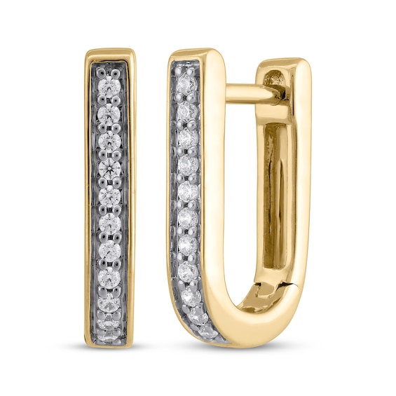 STUDIO BY KAY Diamond U-Hoop Earrings 1/10 ct tw 10K Yellow Gold