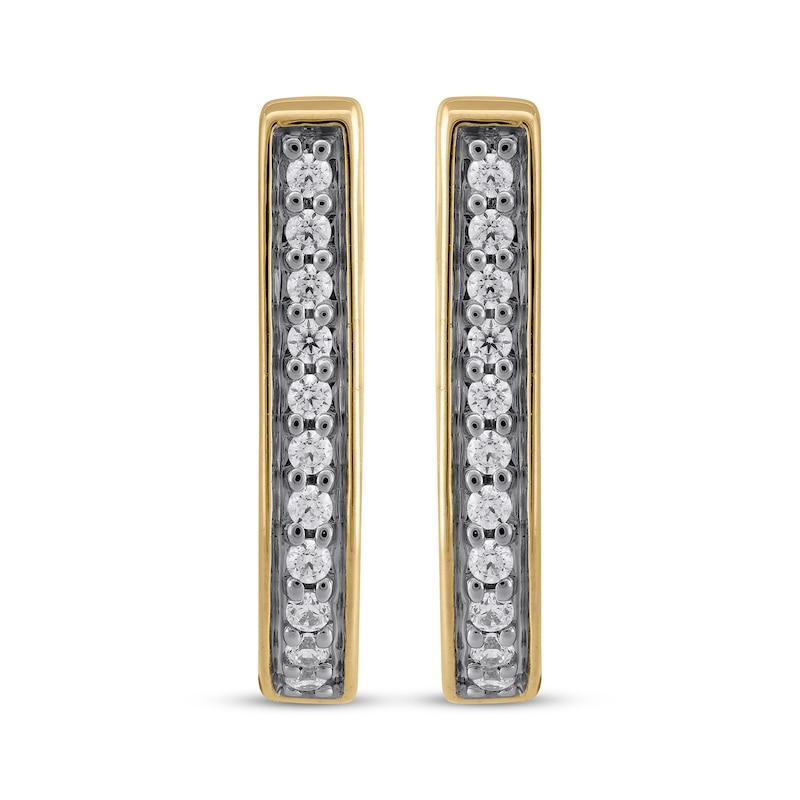 Main Image 2 of STUDIO BY KAY Diamond U-Hoop Earrings 1/10 ct tw 10K Yellow Gold