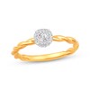 Thumbnail Image 1 of Round-Cut Diamond Halo Rope-Textured Shank Promise Ring 1/6 ct tw 10K Yellow Gold